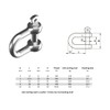 Stainless steel D shackle A4 316 marine grade - Other