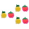 Healvian 6pcs Fruit Shaped Shower Strawberry and Pineapple Mesh Pouf