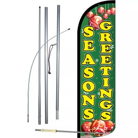 NeoPlex Seasons Greetings Green Complete Swooper Flag Bundle