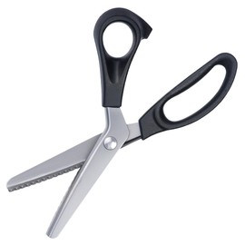 9.25 inch Stainless Steel Tailor Scissors Serrated Cutting Triangle, Dog Tooth Sawtooth, Handmade Lace Circle, Curved, Used for Fabrics, Leather, Clothing and Paper