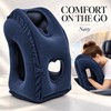 Inflatable Travel Pillow for Airplanes – Forward Leaning Head &