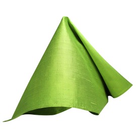 Lime Glow Rich 100% Silk Dupioni Pocket Square for Men - Full-Sized 16"x16"