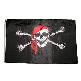 Trade Winds 2x3 Jolly Roger Pirate Skull and Crossbones Red Cap Hat Super Poly Flag 2'x3' Premium Fade Resistant