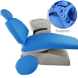 Kintrade 4pcs/set Dental Chair Cover Unit Washable Dustproof Dentist Stool Seat Backrest Cushion Protector Blue