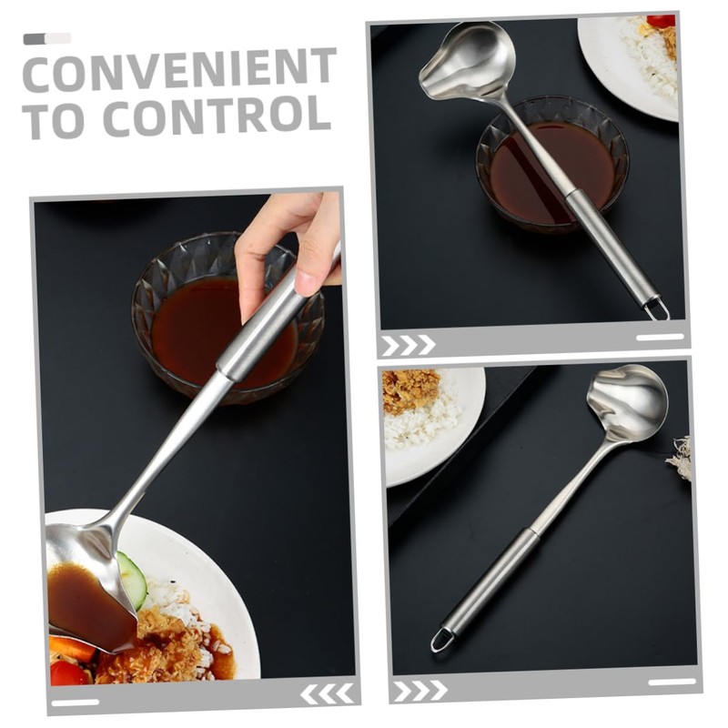 Zerodeko Mini Stainless Steel Ladle for Soup Gravy Spoon with