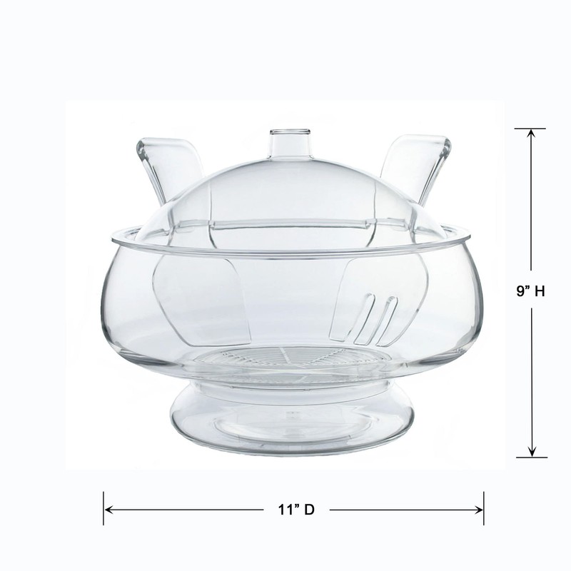 Prodyne AB-3-D Acrylic Salad Bowl & Servers, Clear