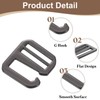 sourcing map 2Pcs G-Hook Webbing Buckles, 38mm Inner Length Flat