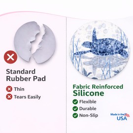 Andreas Silicone Jar Opener, Sea Turtle – 6.25" Non-Slip Lid Gripper & Garlic Peeler, Food and Dishwasher Safe, Multi-Use, Durable Silicone & Fabric, Made in the USA, JO-GGST