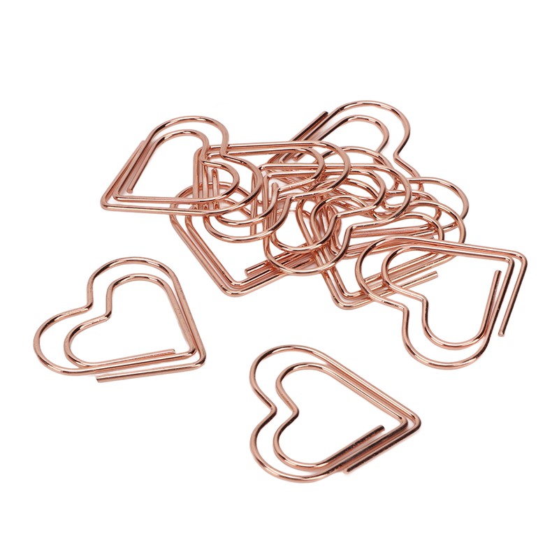 100Pcs Paper Clips Rose Gold Unique Shape Electroplating Process Lightweight