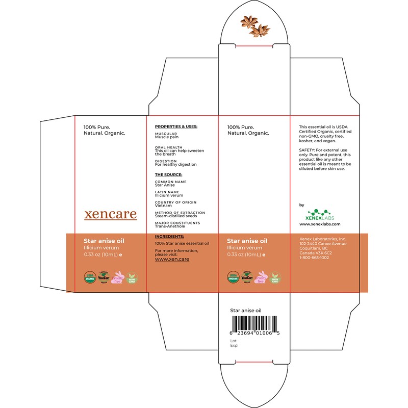 xencare Star Anise USDA Organic Essential Oil | 100% Pure