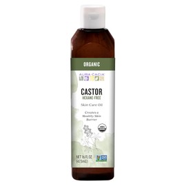 Aceite de ricino orgánico de Aura Cacia para el cuidado de la piel, 16 onzas líquidas