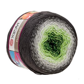 YarnArt - Hilo de flores 55% algodón, 45% acrílico, 250 g, 1000 metros, hilo de algodón multicolor, hilo de ganchillo arcoíris, primavera y verano, 1 madeja deportiva fina [291]
