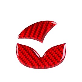 Bilisin Compatible with Rear Tailgate Insert Emblem Logo Carbon Fiber Emblem Badge Decal Cover Trim with Strong Adhesive for Mazda CX-3 2018-2024 Red