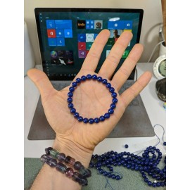 RAYON Lapis Lazuli bead bracelet MEN No Dyes or treatment Stretch 8mm