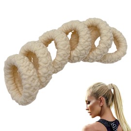 BIRLOZA 4 Pieces Thick Soft Hair Bobbles Seamless Hair Bands No Wrinkles No Breaks Non-Slip Hair Bands Seamless Elastic Hair Band Thick Stretchy Ponytail Holder