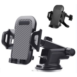 Phone Mount for Car 3 in1 Long Arm Suction Cup Holder Universal Cell Phone Holder Mount Dashboard Windshield Vent Compatible with All Smartphones