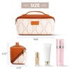Premium PU Leather Waterproof Makeup Organizer Bag with Dividers,Handle, and