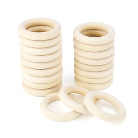 Unfinished Wooden Rings for Craft, Natural Wood Rings without Paint for Pendant Connectors, Jewelry, DIY Making, Crafts & Home Decor (55mm, 20 Pack)