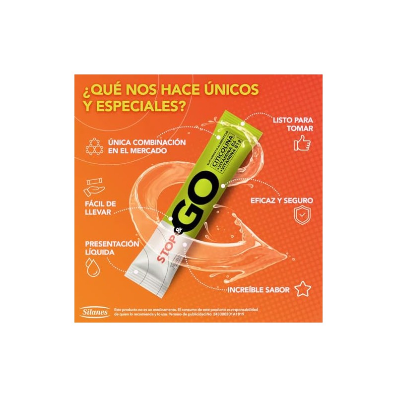 STOP&GO Suplemento Alimenticio con Citicolina + Vitamina B6 + Vitamina
