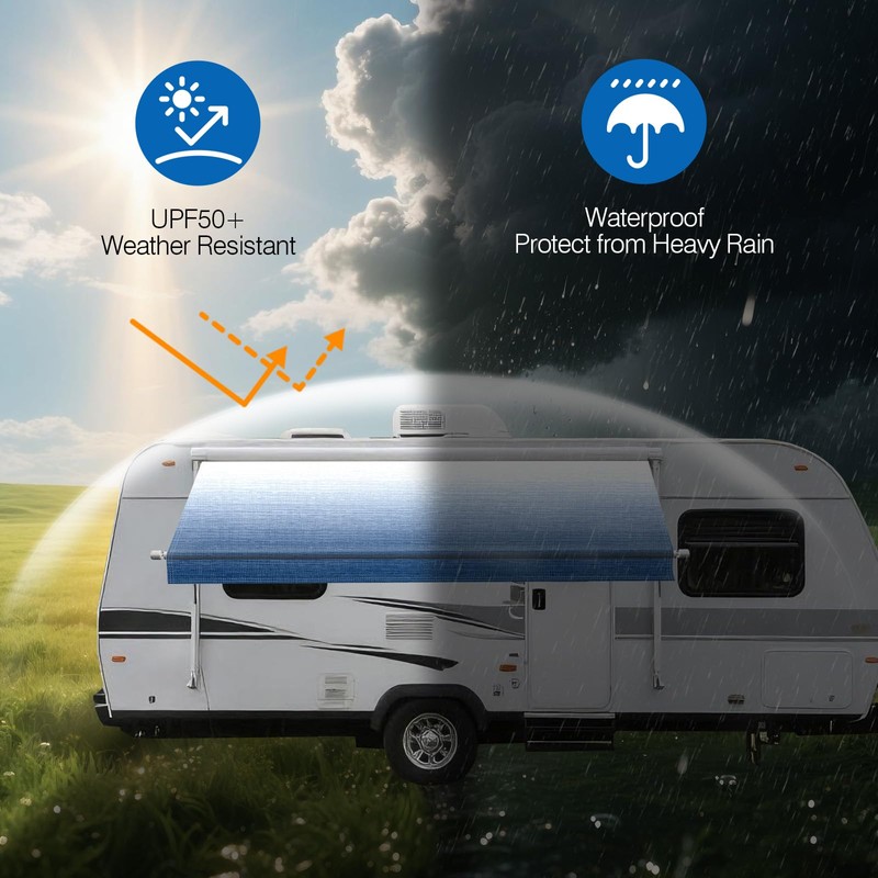 Dulepax RV Awning Fabric Replacement(16'2" Fabric) Heavy Duty 18.5 oz