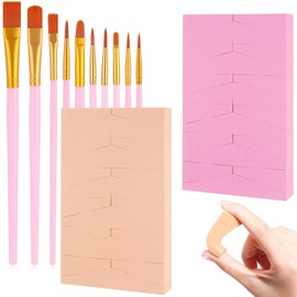 Kinderschminke Make Up Schwamm Set, 3er Pack mit 10 Makeup Pinseln und 48 Schminkschwämmen, Ideal für Kinderschminken, Theaterschminke und Fasching