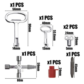 7 Piece Radiator Key, Meter Box Key, Radiator Valve Key, Radiator Key Set, Universal Radiator Key, Master Key, Multifunction Key