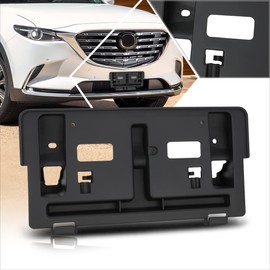 [1 Pack] Car Front License Plate Frames Mounting Bracket Tag Holder Compatible with 16-21 Mazda Cx-9,Matte Black