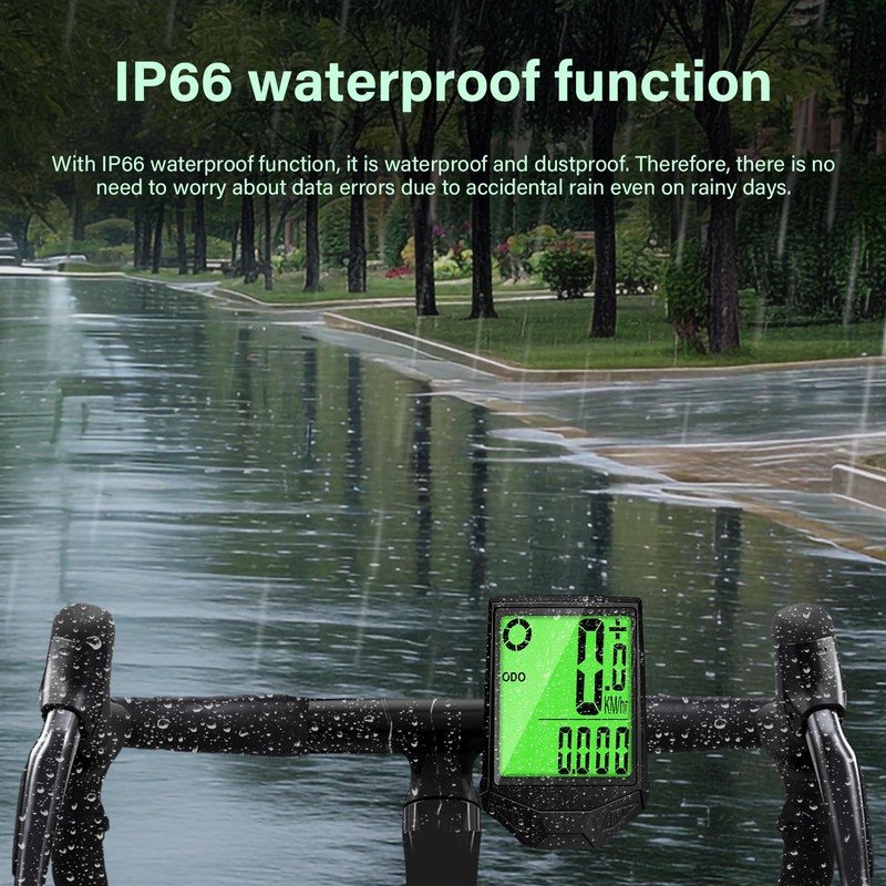 Bike Computer Wireless 20 Functions IP66 Waterproof Bike Speedometer Cycle