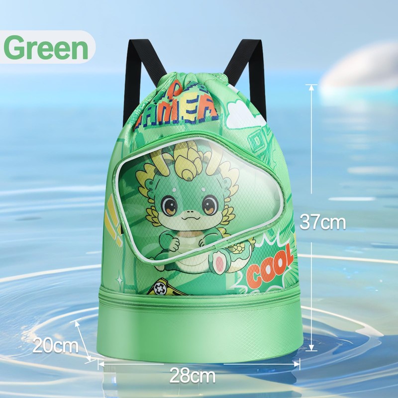 Kids' Waterproof Swim Bag - Adjustable Shoulder Straps, Wet &
