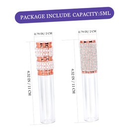 BIUDECO DIY Lip Gloss Bottles Set of 20 5ml Empty Lip Gloss Tubes Abs Material Rhinestone Bottles Travel Size