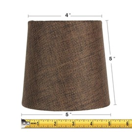 5x6x5 Chocolate Burlap Drum Chandelier Clip-On Lampshade - Perfect for Chandeliers, Foyer Lights, and Wall sconces -Small, Brown