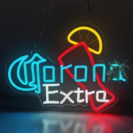 Neon Beer Signs Coro EX Bar Neon Signs for Wall Decor Dimmable Led Neon Lights Sign for Man Cave Home Bar Dorm Bedroom Club Pub Party Gift Art Wall Decorative