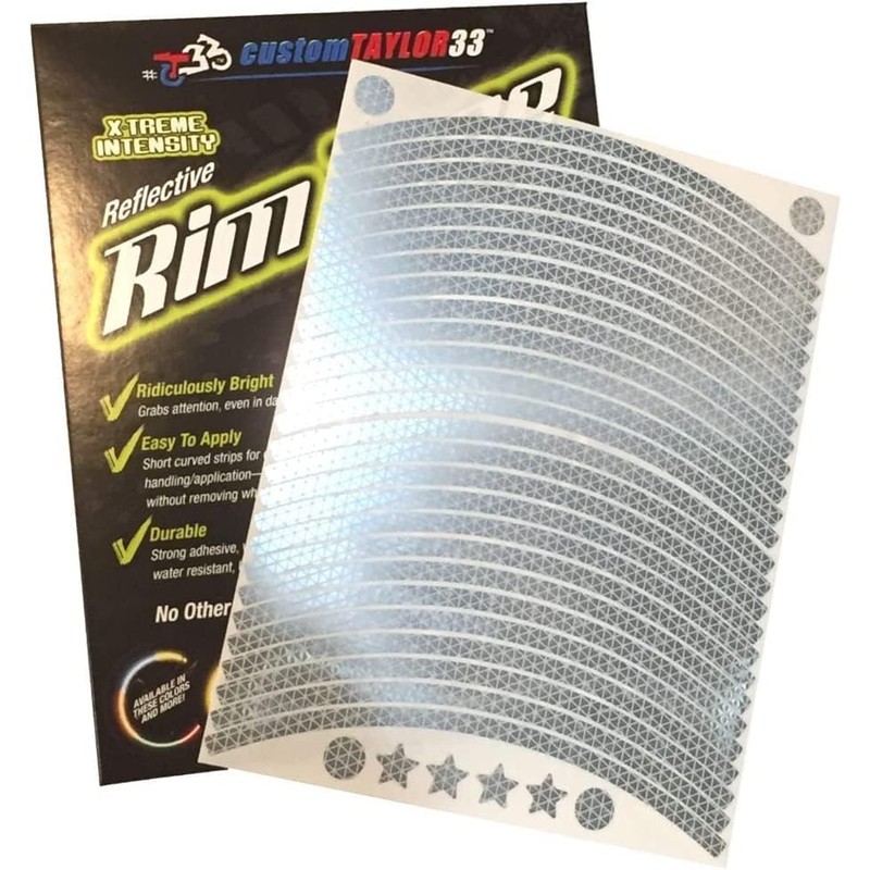customTAYLOR33 White/Silver/Chrome High Intensity Grade Reflective Copyrighted Safety Rim Tapes