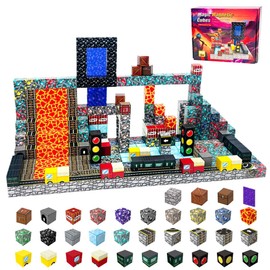 Magnetic Building Blocks Set, 150 Pieces STEM Learning Toy with Lava Adventure Theme, Construction Kit for Ages 3-12 Years