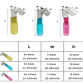 Teansic 50PCS Heat Shrink Piggyback Spade Connectors kit, 12-10/16-14/22-16AWG Electrical Butt Terminals Insulated Quick Splice Crimp Terminal for Marine, Electronics, Automotive