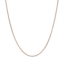 Honolulu Jewelry Company 14K Thin Real Solid Rose Gold 0.5mm Box Chain Necklace Spring-Ring Clasp - 20 Inches