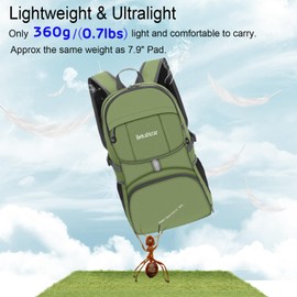 Bekahizar 35L Lightweight Rucksack, Soft Foldable Backpack, Upgraded to 4 Compartments Daypack for Travel Hiking Camping Cycling Outdoor Sports