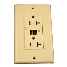 Leviton 7380-I 20 Amp, 125 Volt, Decora Plus Duplex Surge Suppressor Receptacle, Straight Blade, Industrial Grade, Surge with Indicator Light, Ivory
