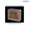 Atrium Funk-Wecker digital Silber sensorgesteuertes Nachtlicht, Obenabsteller, Datum und Temperaturanzeige