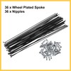 BULLSPANN 36pcs Steel Spokes for Bicycle Bike Spokes 14G 282mm