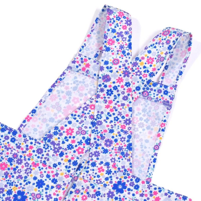 COLORFUL CANDY STYLE Back Cross Apron (Girls) PET Flower Pattern