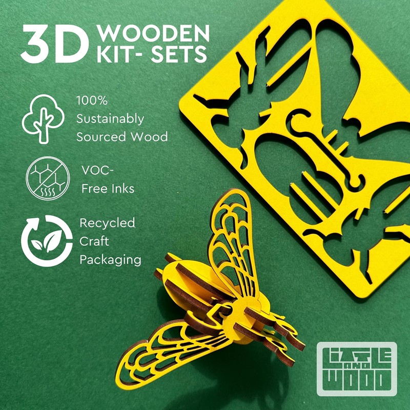 Little & Wood: Woodlet: Medium - Moose - Brown, 3D