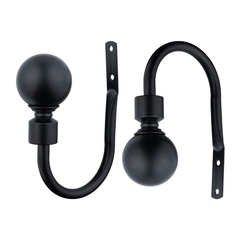 A.Unique Home Plain Round Ball Metal Extendable Curtain Pole with