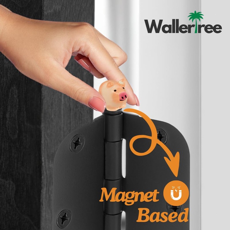 Luminous Pig Hinge Heads Decorative Topper Set of 6 -