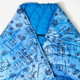 ChalkTalkSPORTS Hockey Performance Puffy Quilted Blanket | Ice Hockey Mom Gameday Blanket