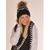 styleBREAKER 04024188 Women's Knitted Bobble Hat with Zigzag Pattern and
