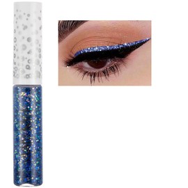 Blue Eyeliner, Glitter Coloured Liquid Eyeliner, Shimmer Metallic Sparkly Eye Liner Waterproof Long Lasting Quick Dry Eye Liners Eyeshadow Eye Makeup for Women and Girls