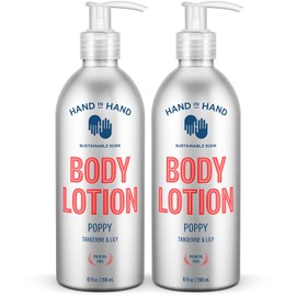 Hand in Hand Moisturizing Body Lotion, Dry Skin Lotion with Shea Butter, 10 Fl Oz, Tangerine & Lily, Poppy Scent, 2 Pack