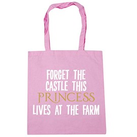 Hippowarehouse Forget the castle this princess lives at the farm Tote Shopping Gym Beach Bag 42cm x38cm, 10 litres