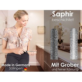 Nail File Hollow File from Solingen Manicure Sapphire Nail File Made in Germany Fine/Coarse Pedicure File in Various Lengths Nail Care for Hands and Feet (17.5 cm, Nail File/Hollow File Black)